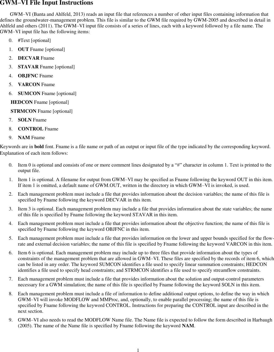 Page 1 of 5 - Input Instructions GWM-VI V1.0.1