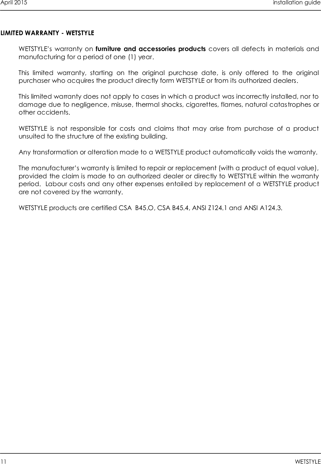 Page 12 of 12 - Installation Guide Wallmount Brackets 2015-04-27
