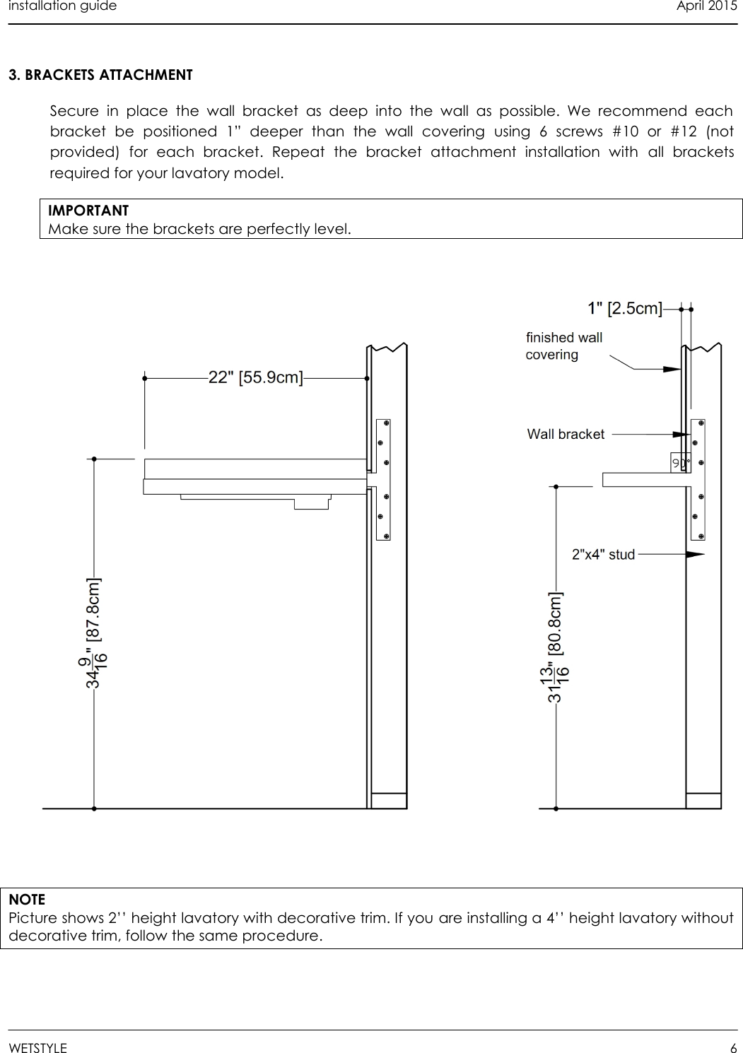 Page 6 of 12 - Installation Guide Wallmount Brackets 2015-04-27