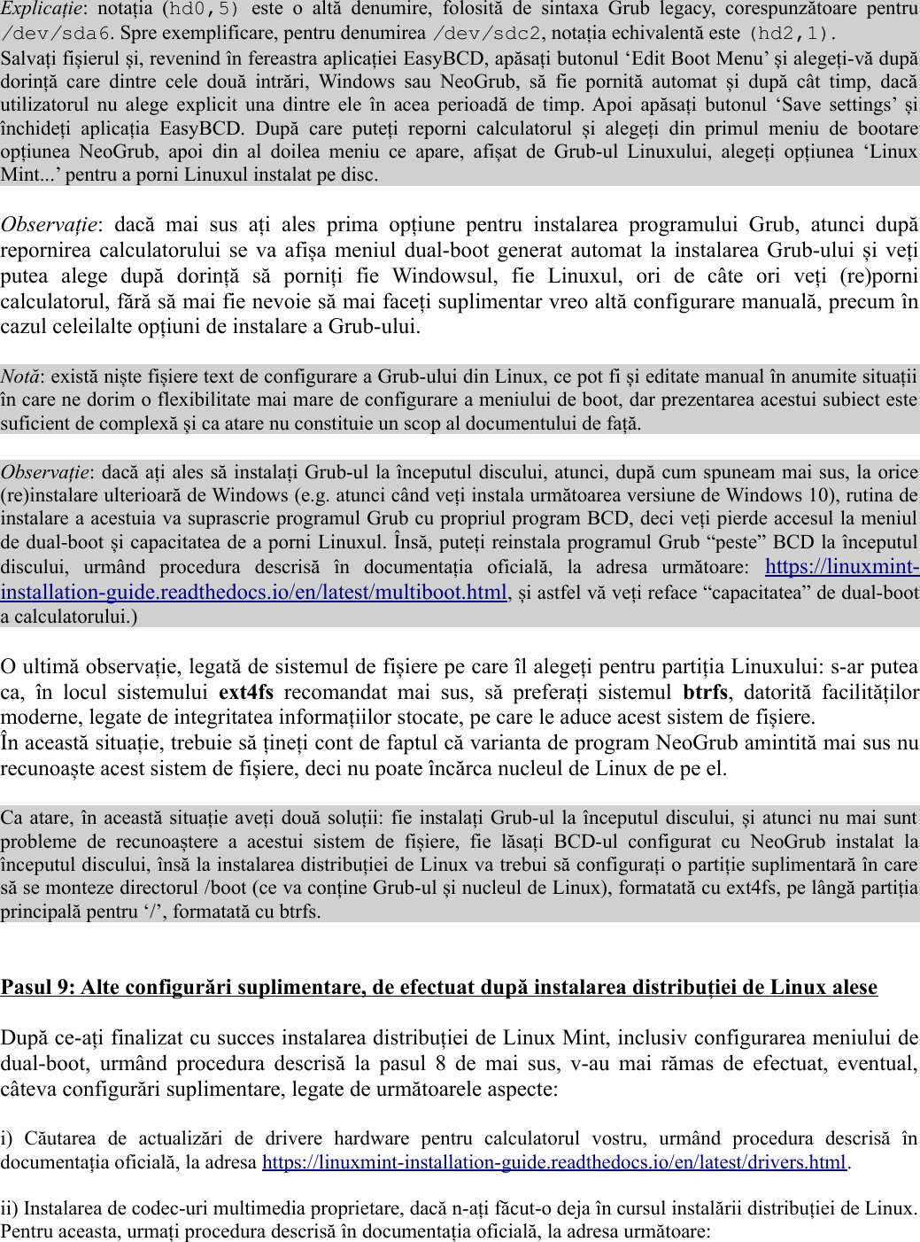 Page 11 of 12 - SO: Instrucțiuni Pentru Instalarea Unei Distribuții De Linux Install Guide