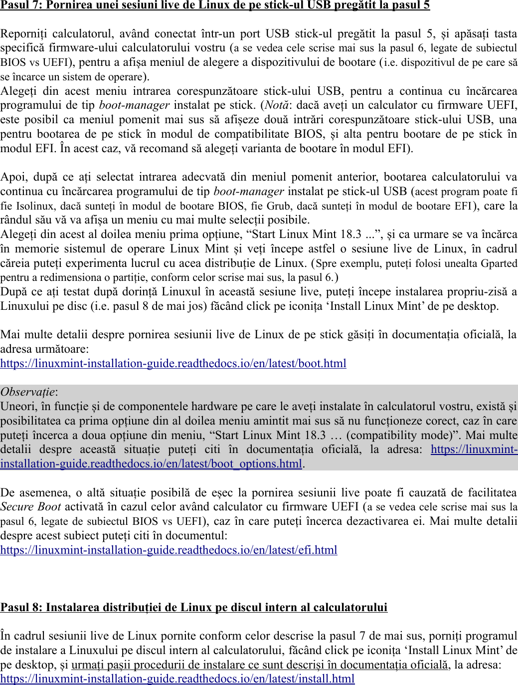 Page 7 of 12 - SO: Instrucțiuni Pentru Instalarea Unei Distribuții De Linux Install Guide