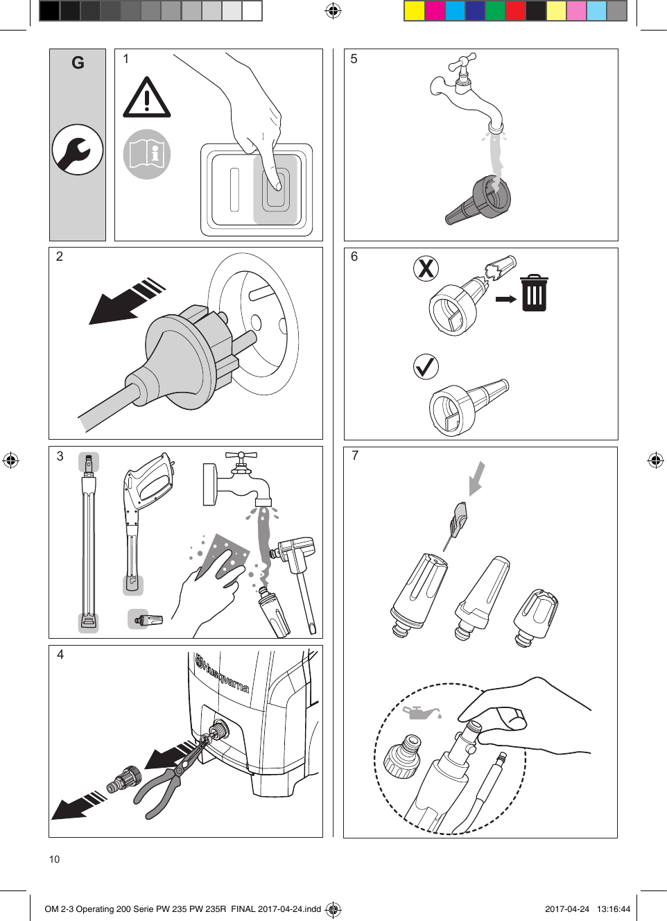 Page 10 of 12 - OM, 2-3 Operating, Husqvarna, PW 235, 235R, 967677401, 967677402, 967677410, 967677411, 967677501, 967677502, 967677503, 2017  Instruction 5591fa3dabaf4e7c985ab24f1b2506b2