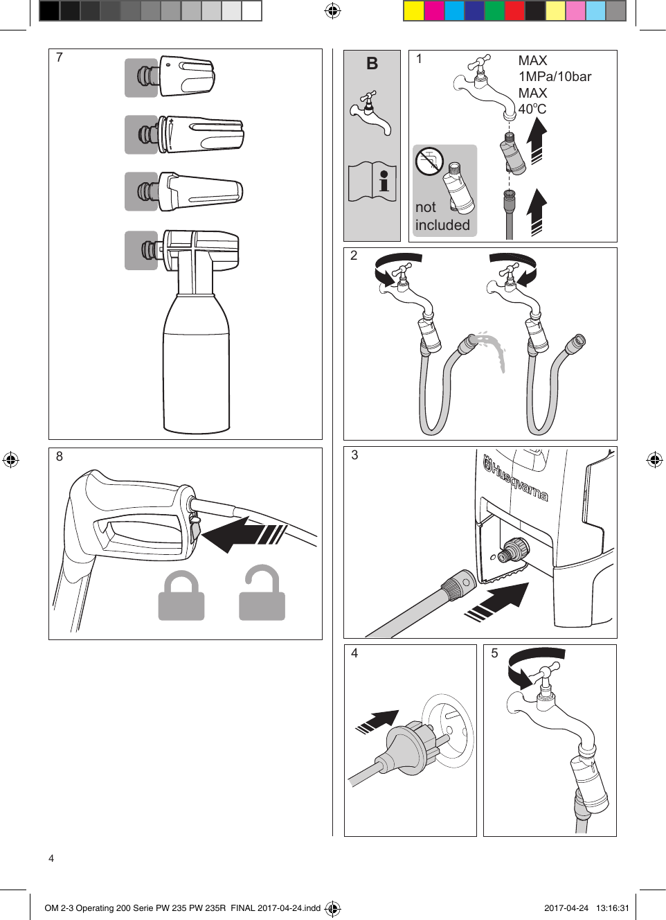 Page 4 of 12 - OM, 2-3 Operating, Husqvarna, PW 235, 235R, 967677401, 967677402, 967677410, 967677411, 967677501, 967677502, 967677503, 2017  Instruction 5591fa3dabaf4e7c985ab24f1b2506b2
