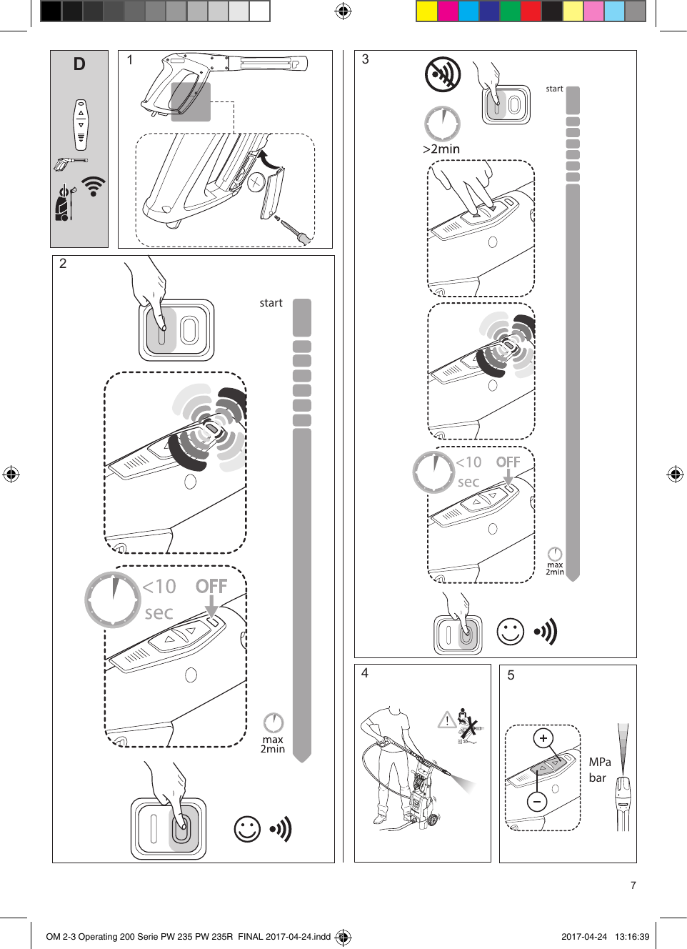 Page 7 of 12 - OM, 2-3 Operating, Husqvarna, PW 235, 235R, 967677401, 967677402, 967677410, 967677411, 967677501, 967677502, 967677503, 2017  Instruction 5591fa3dabaf4e7c985ab24f1b2506b2