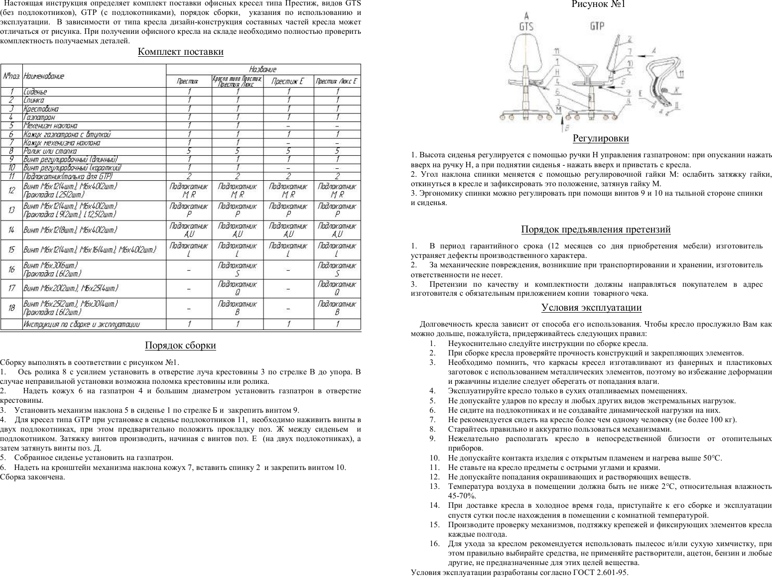 Инструкция сборка кресла престиж