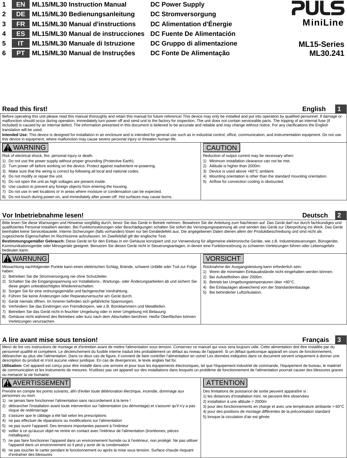 Page 1 of 4 - PU-371_012_00-10C Instruction Manual