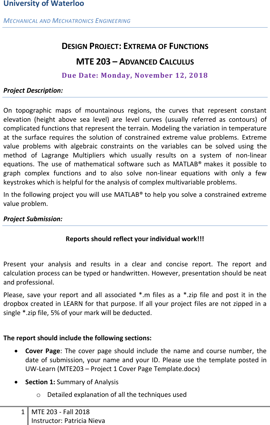 Page 1 of 6 - University Of Waterloo Instructions