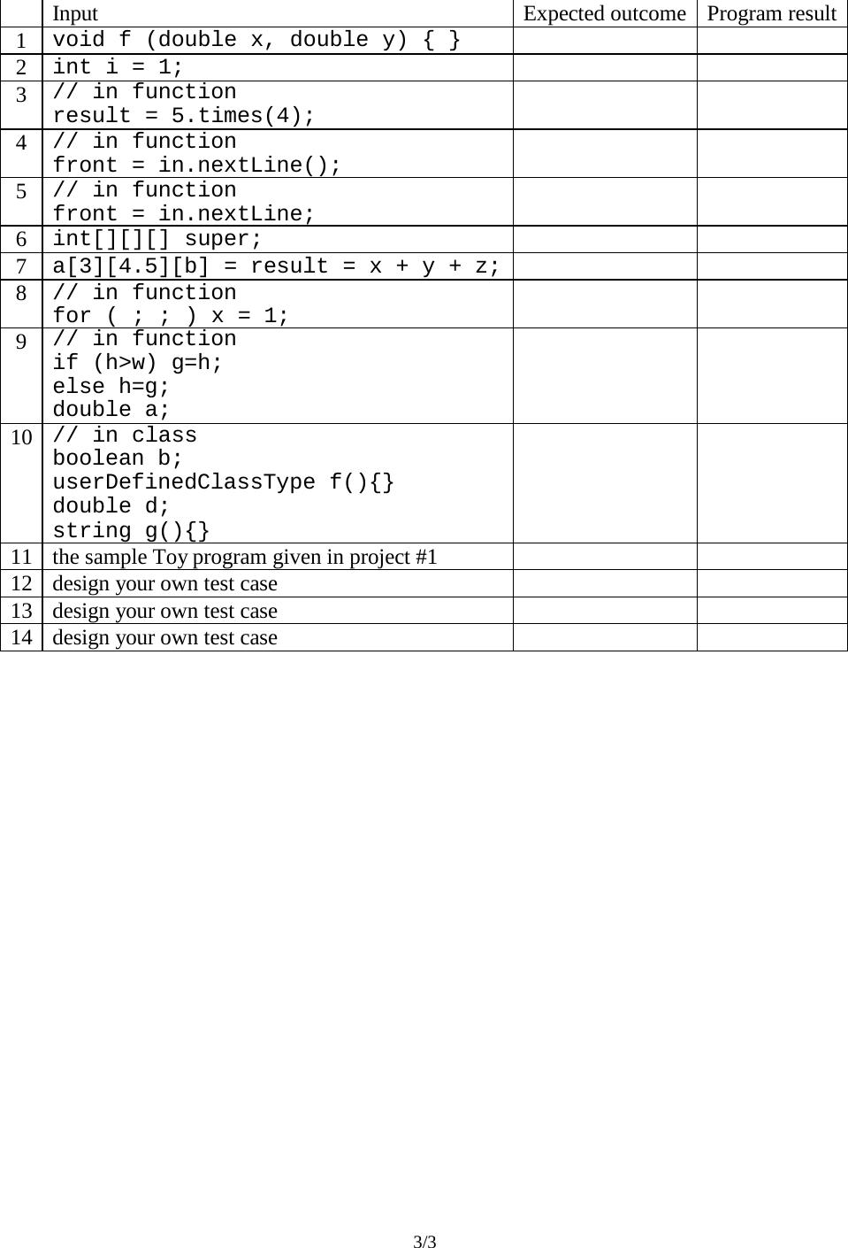 Page 3 of 3 - CS 440 Compiler Design I Instructions