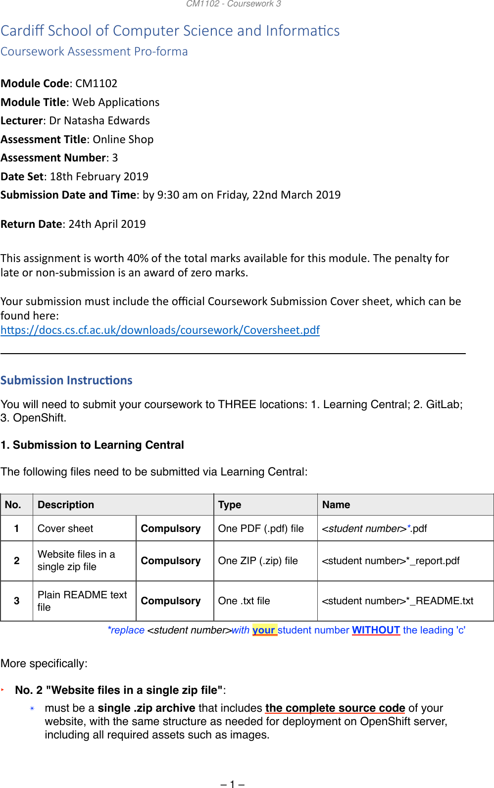 Page 1 of 9 - Instructions