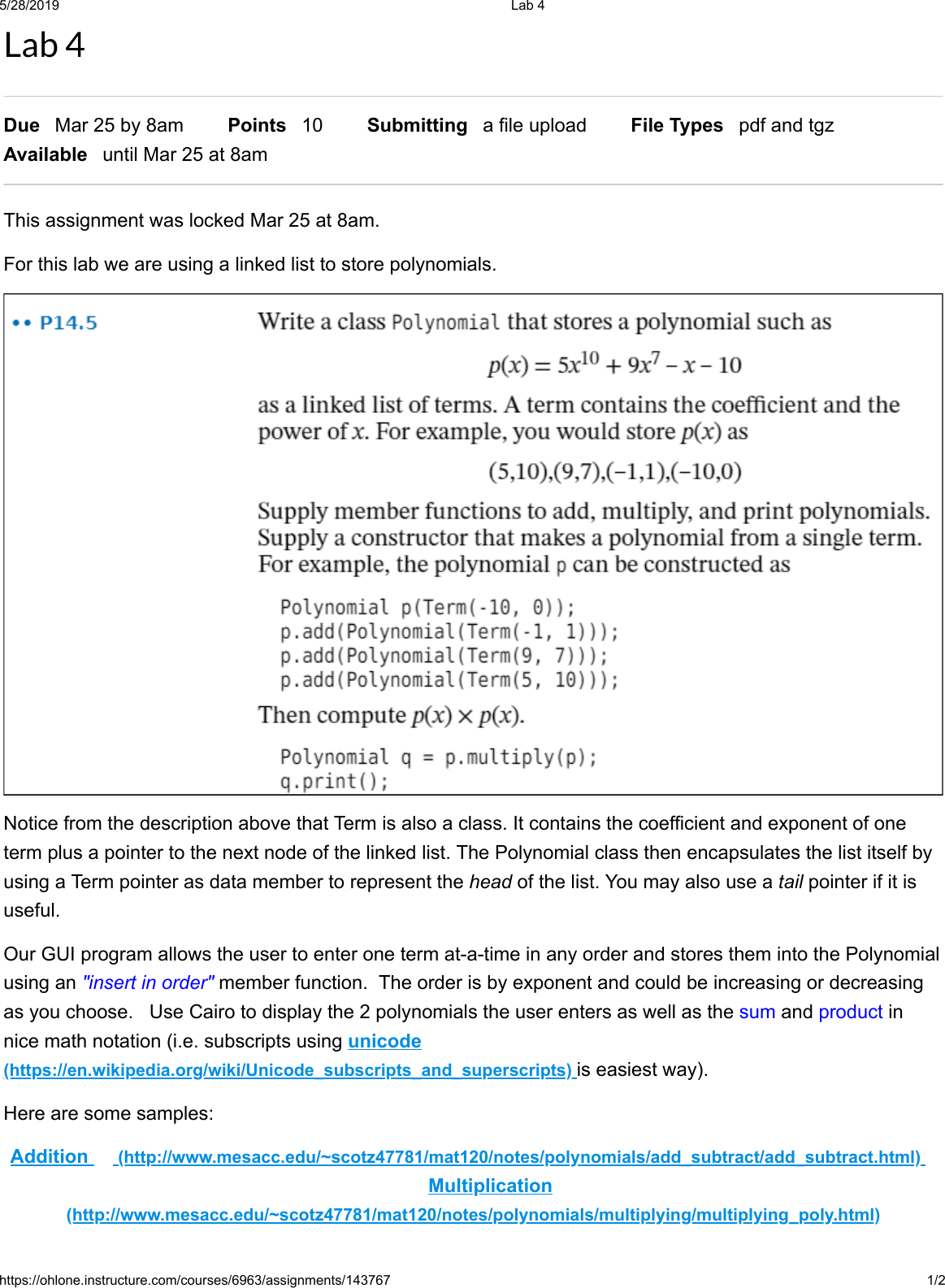 Page 1 of 2 - Instructions
