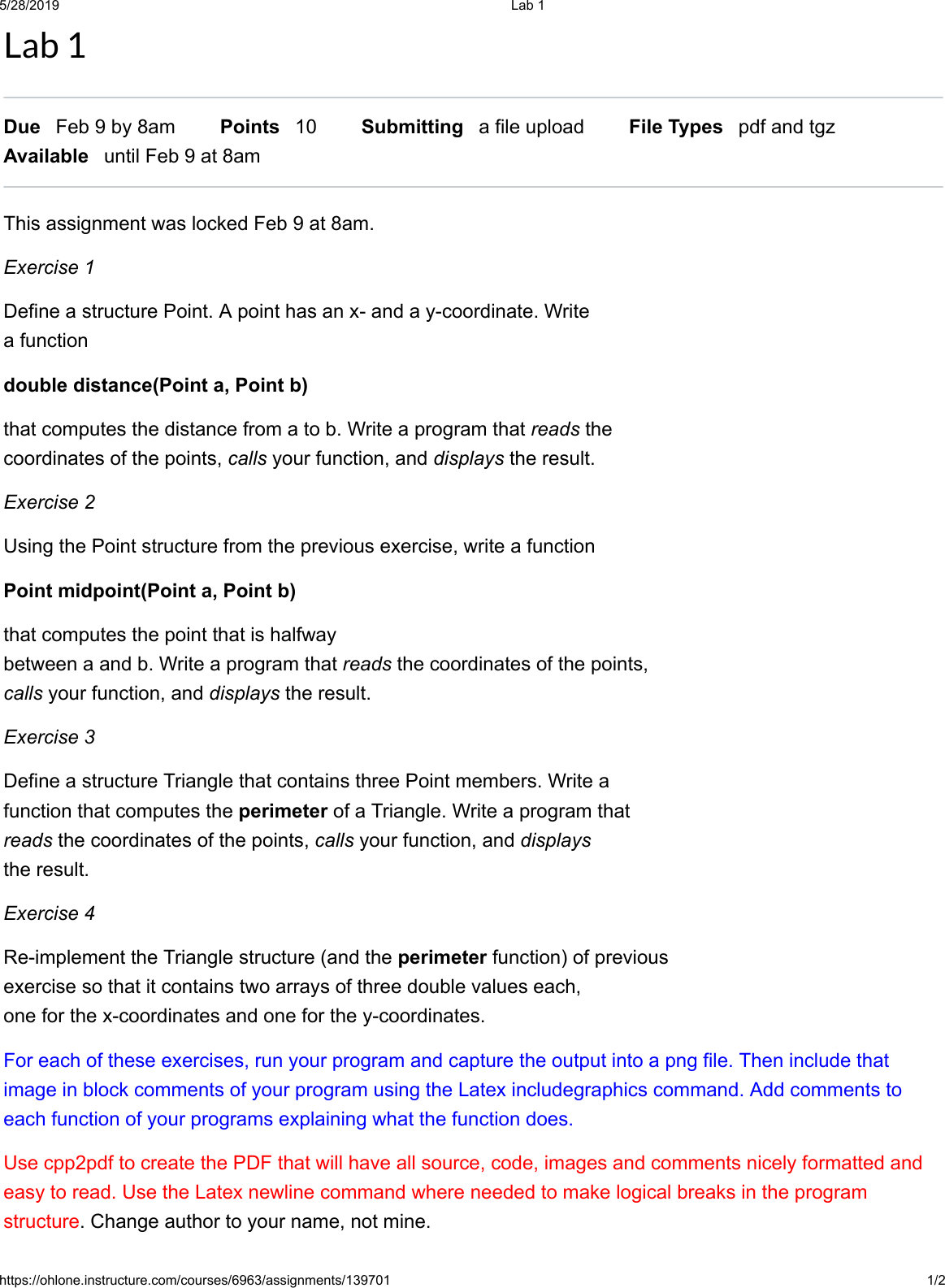 Page 1 of 2 - Instructions