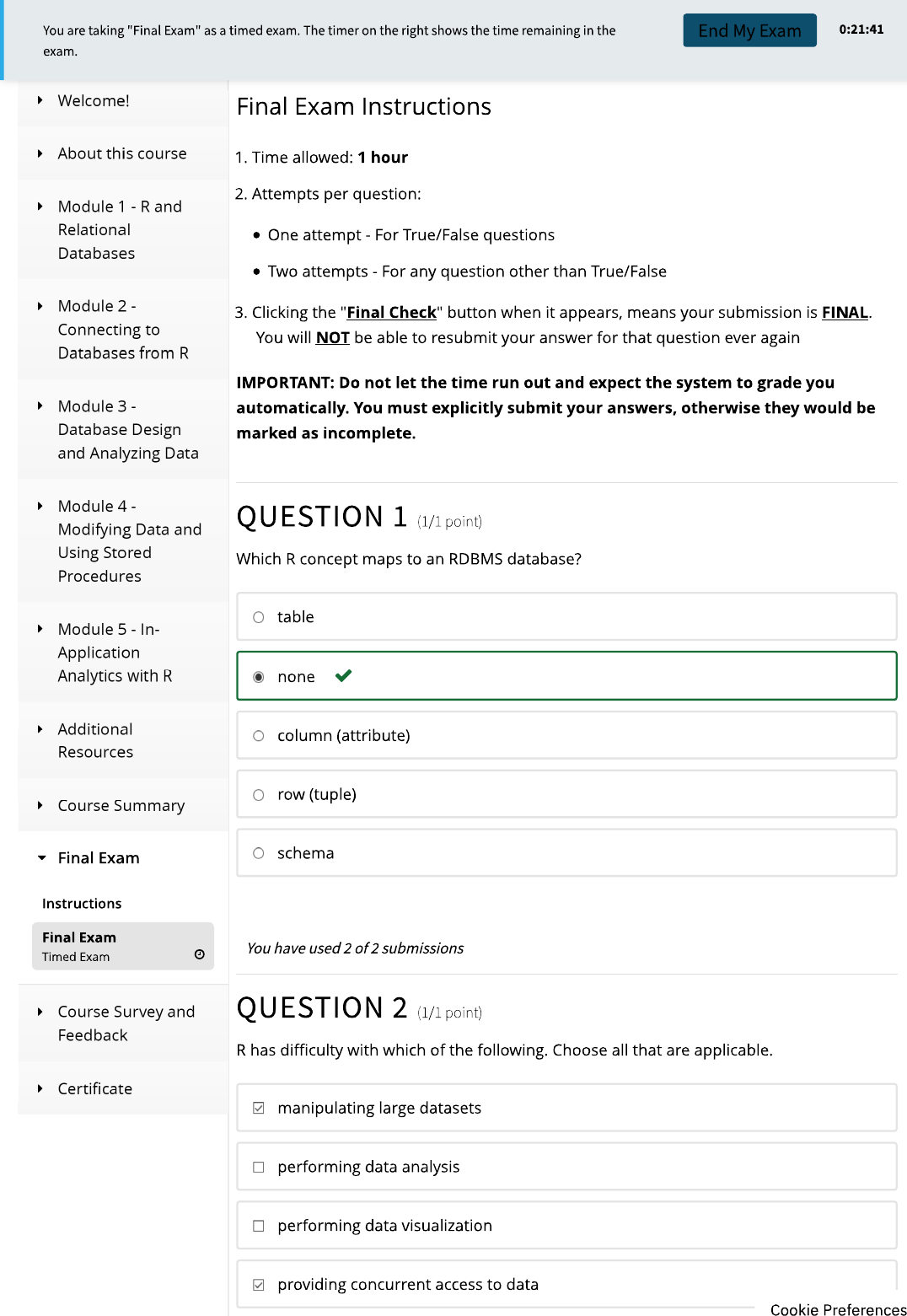 Page 1 of 7 - Instructions |  Exam - RP0103EN Courseware Cognitive Class