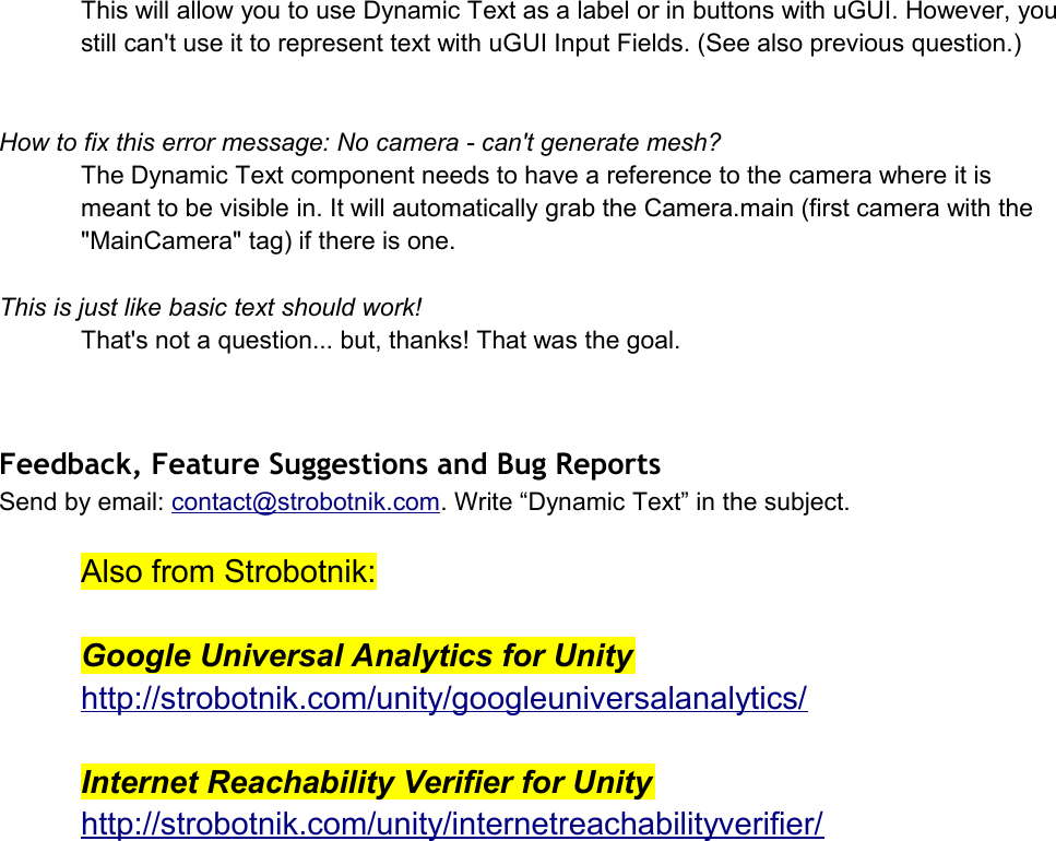 Page 10 of 10 - Instructions Dynamic Text For Unity