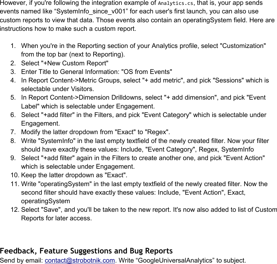 Page 7 of 7 - Instructions Google Universal Analytics For Unity