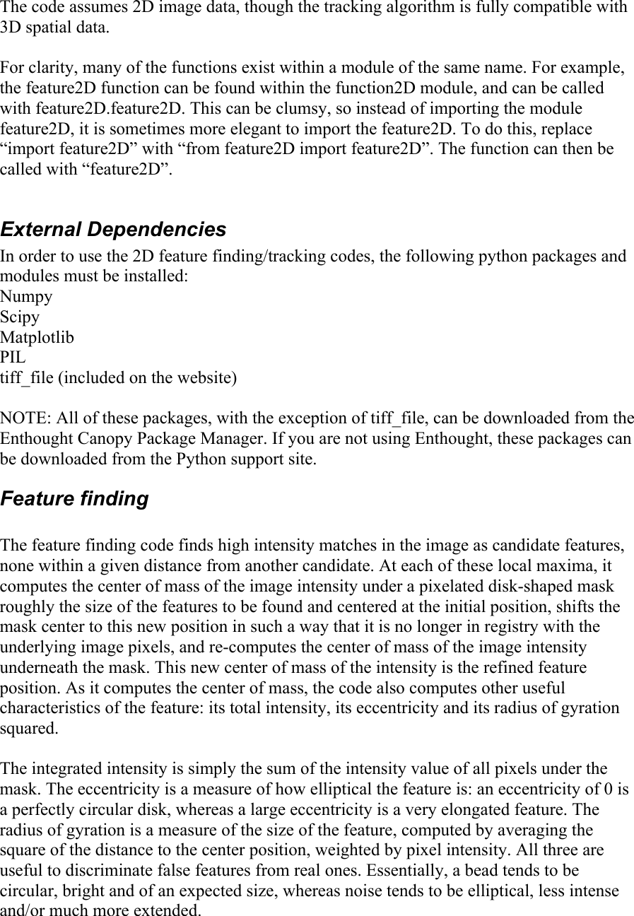 Page 2 of 6 - Instructions Feature Track Pretrack Python