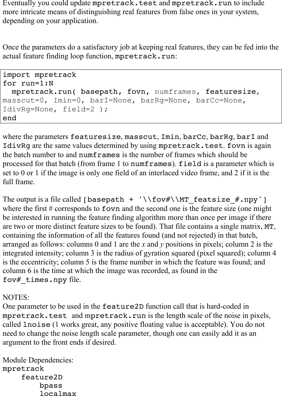 Page 4 of 6 - Instructions Feature Track Pretrack Python