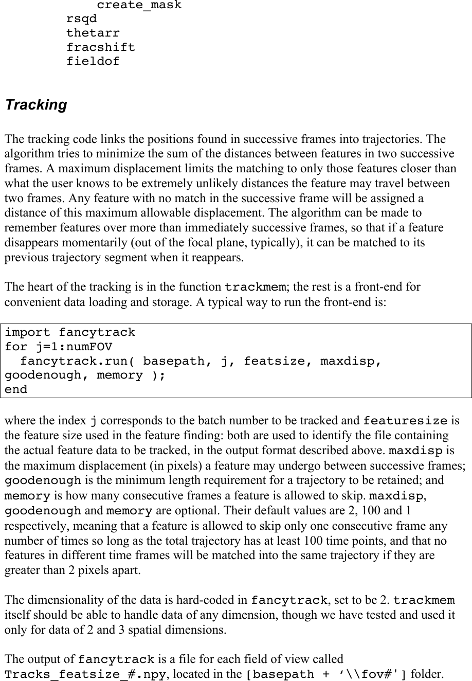 Page 5 of 6 - Instructions Feature Track Pretrack Python