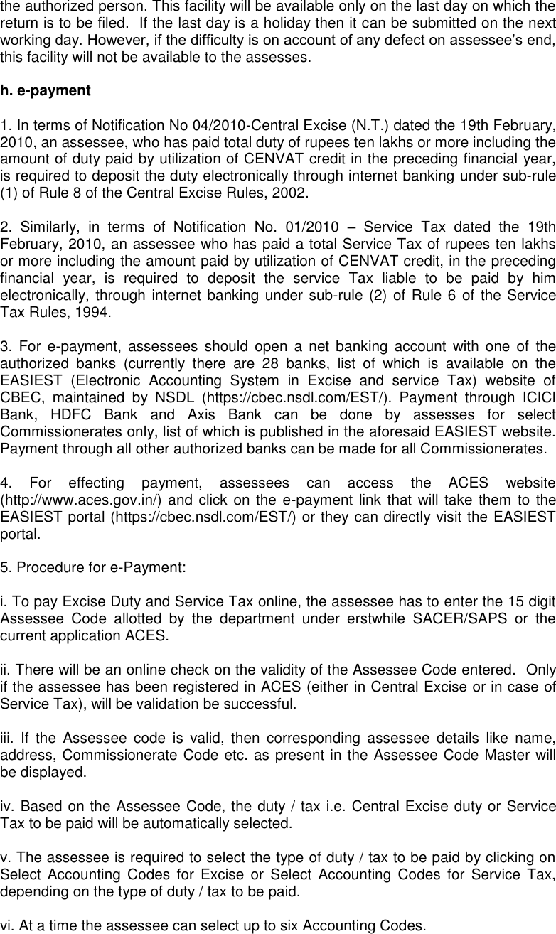 Page 9 of 11 - Instructions-procedure-for-electronic-filing-of-Central-Excise-duty-and-Service-Tax-returns-and-electronic-payment-of-taxes-unde