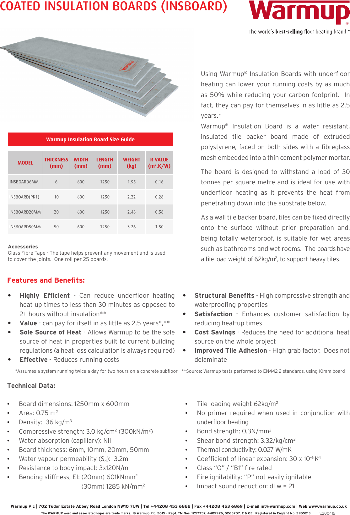 Insulation Boards WIB Techincal Specification Sheet   InsulationBoardsWIBTechincalSpecificationSheet.1162394107 User Guide Page 1 