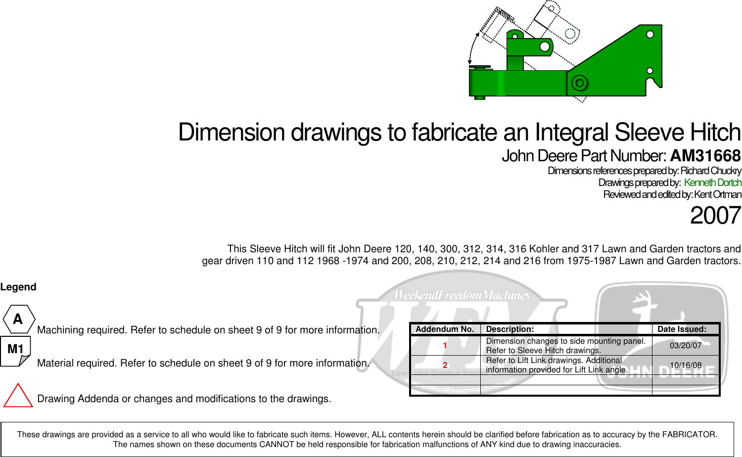 Page 1 of 9 - Integral Sleeve Hitch Dimension Drawings (AM31668) As Of 20081016 Drawings(AM31668)