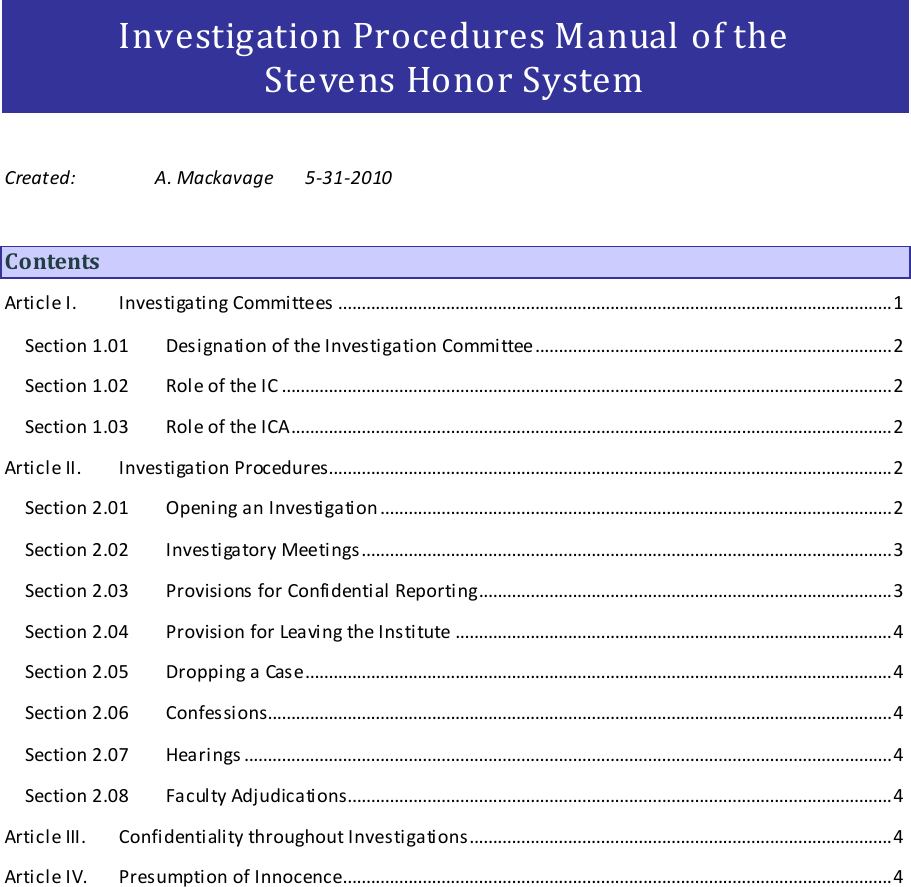 Page 1 of 5 - Investigation Procedures Manual Of The