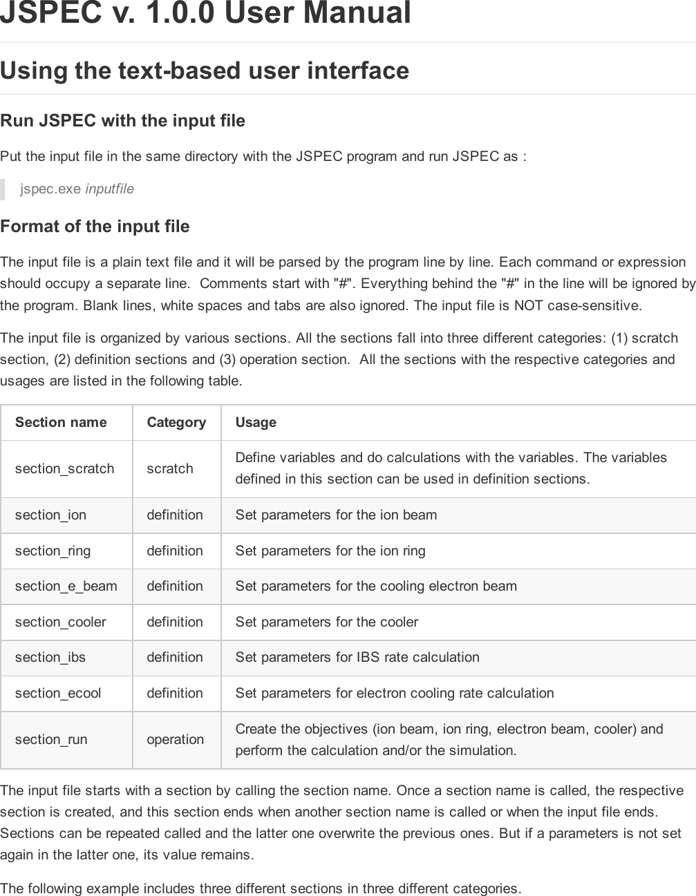 Page 1 of 12 - JSPEC User Manual