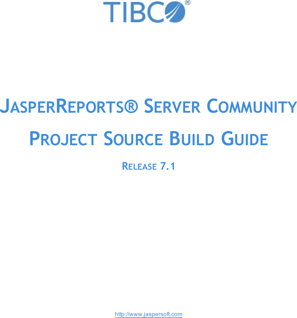 Tibco Jasperreports Server Community Project Source Build Guide Jasper Reports Cp