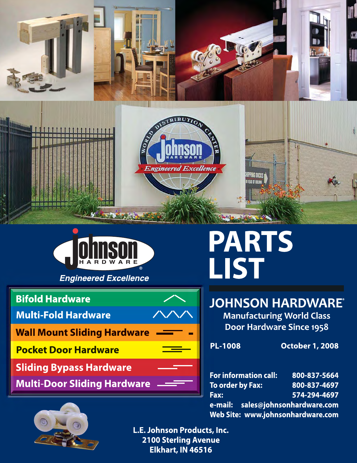 Johnson Hardware Parts List 2008 111FD484 Sept