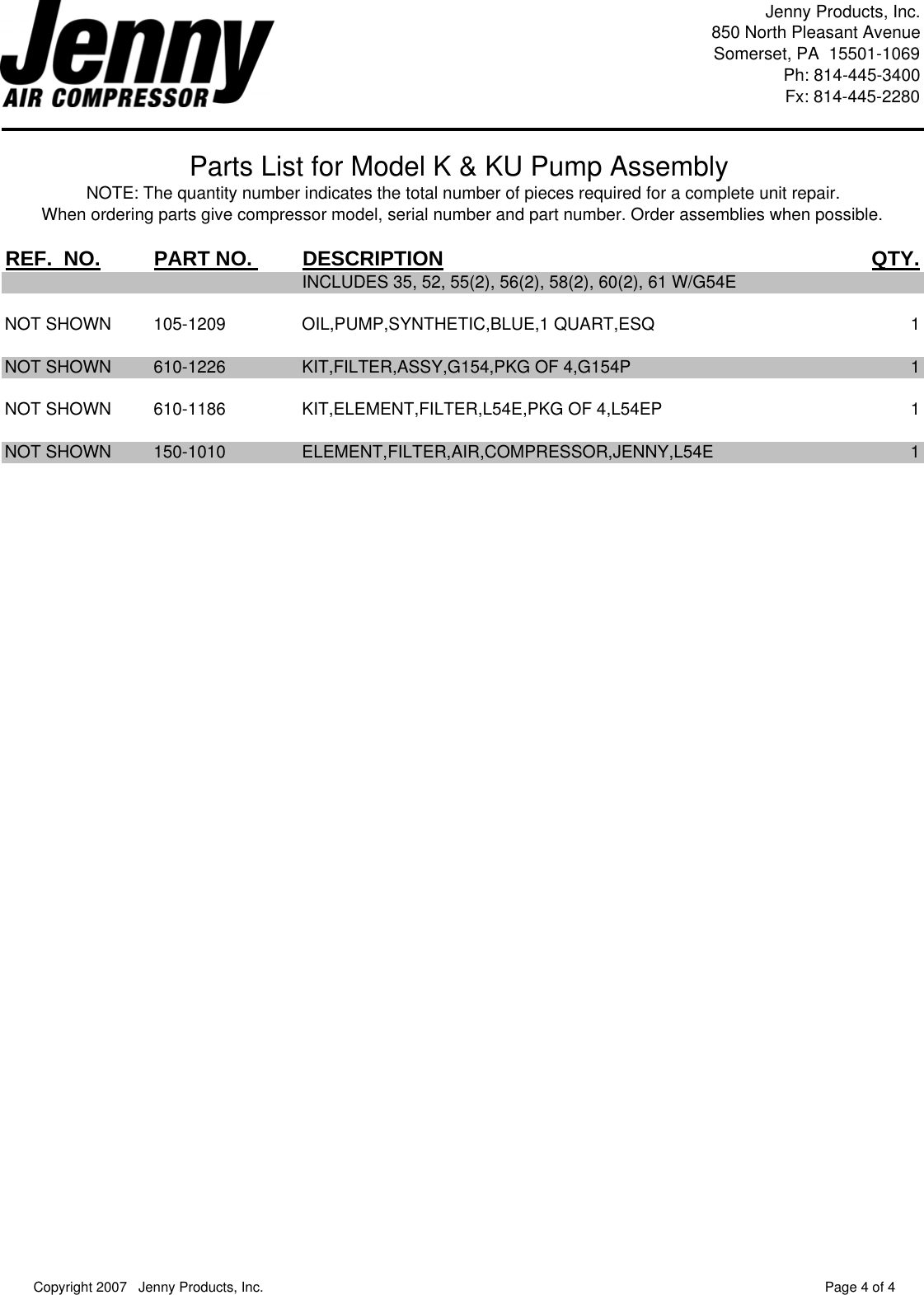 Page 10 of 10 - Parts List For  K15A-30-SSC K15A_Manual K15A Manual