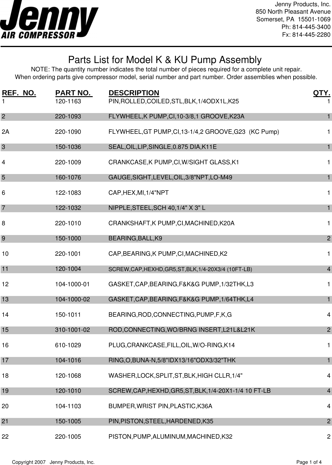 Page 7 of 10 - Parts List For  K15A-30-SSC K15A_Manual K15A Manual