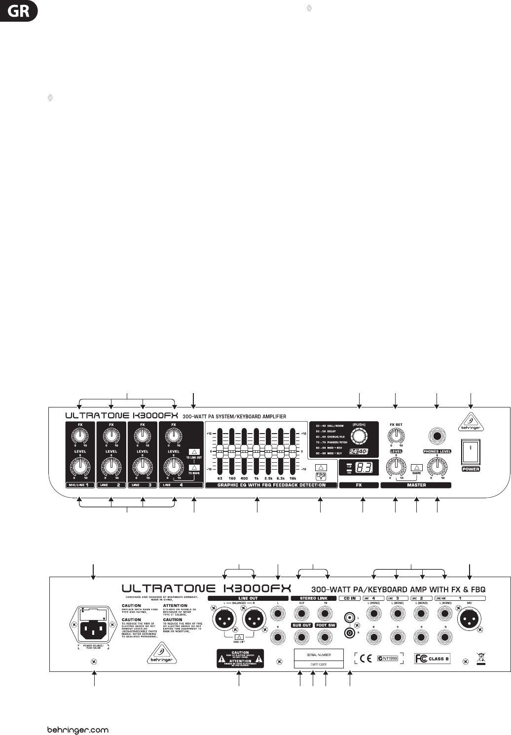 ULTRATONE K3000FX/K1800FX/K900FX/K450FX Behringer K3000FX User Manual ...