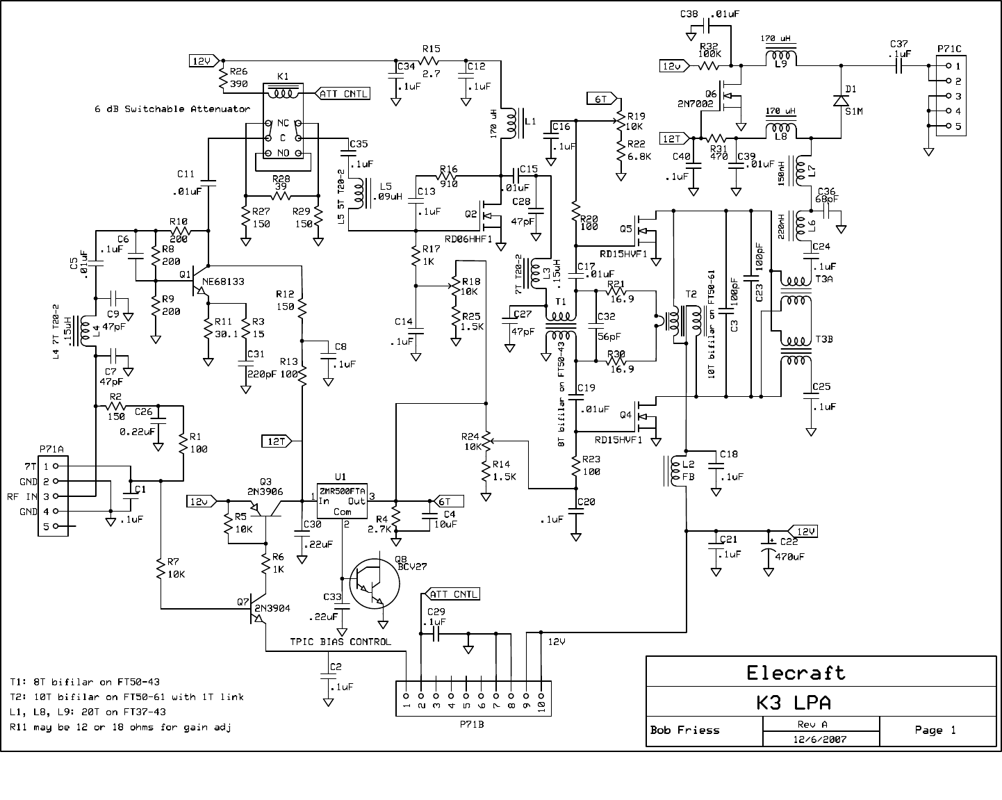 Elecraft K3 Schematics Jun 2010