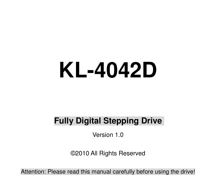 KL-4042D Digital Bipolar Stepper Motor Driver-32 bit DSP Based 