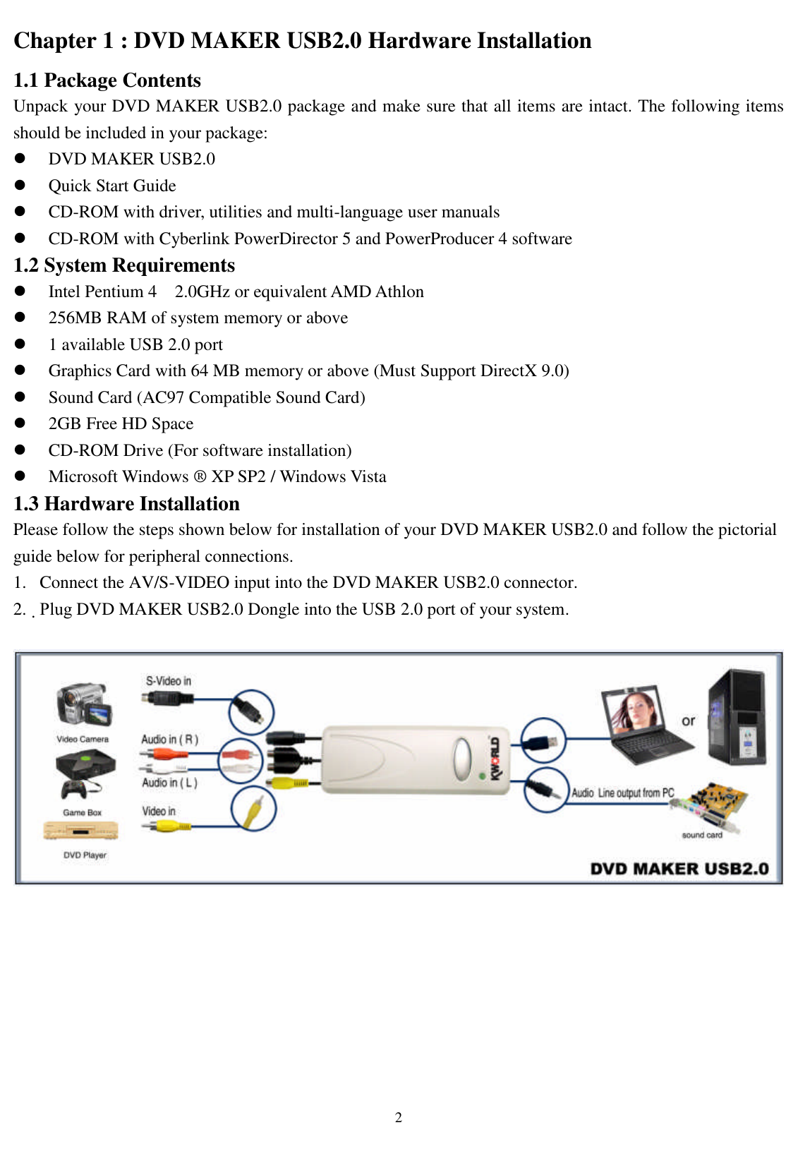 Page 2 of 6 - DVD MKAER USB2.0 Installation_Eng V1.0_ KWorld Maker VS-USB2800D Installation Eng V1.0