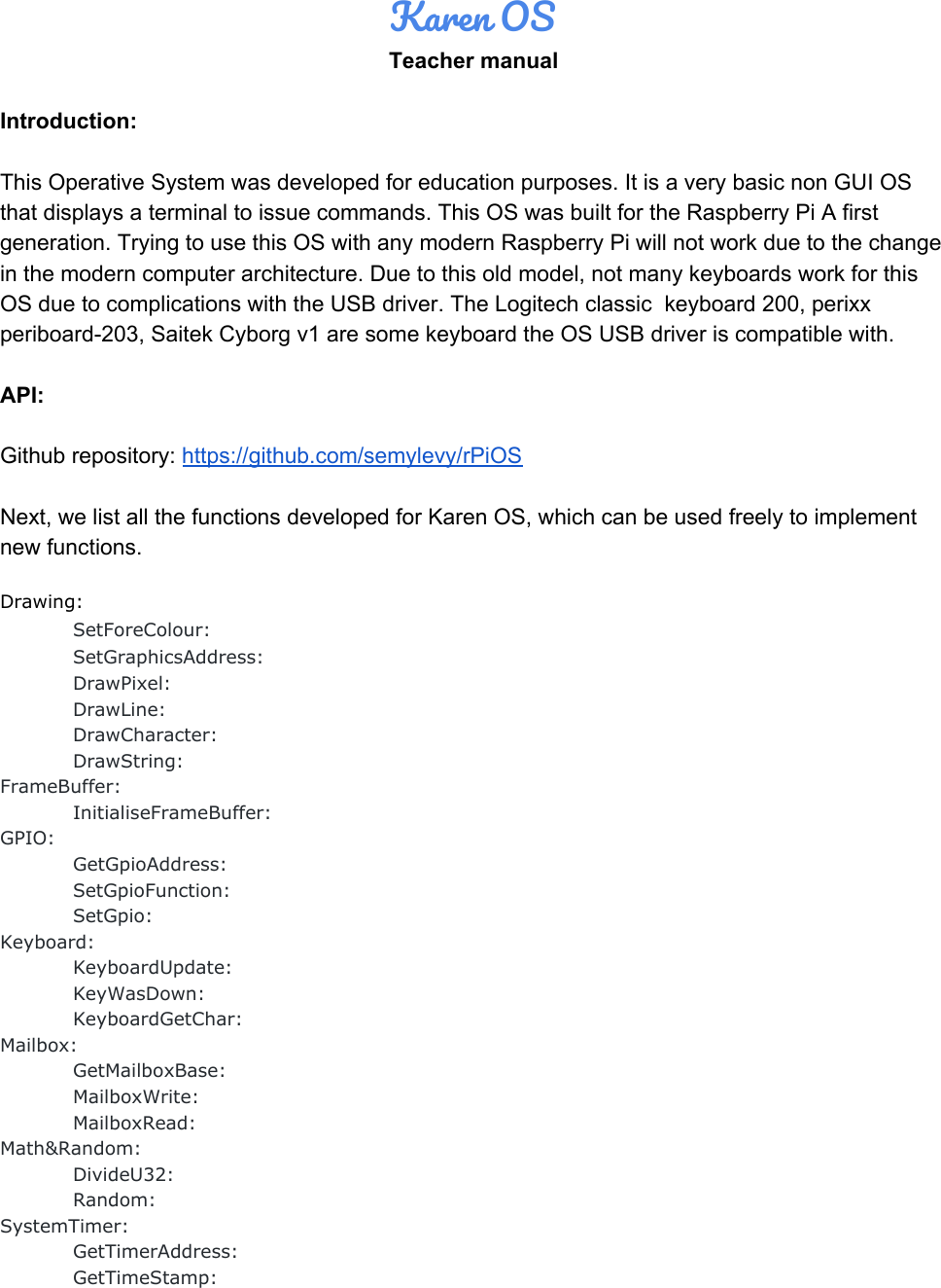 Page 1 of 2 - Karen OS Teacher Manual