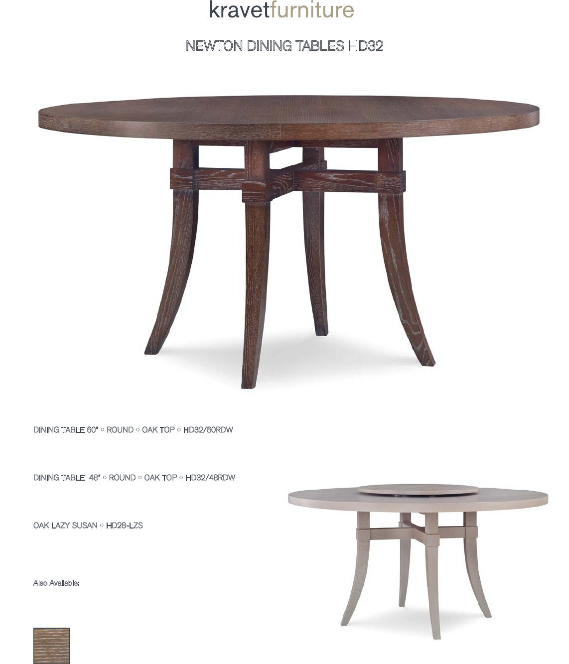 Kravet Newton Rounddining Table Wood Tearsheet