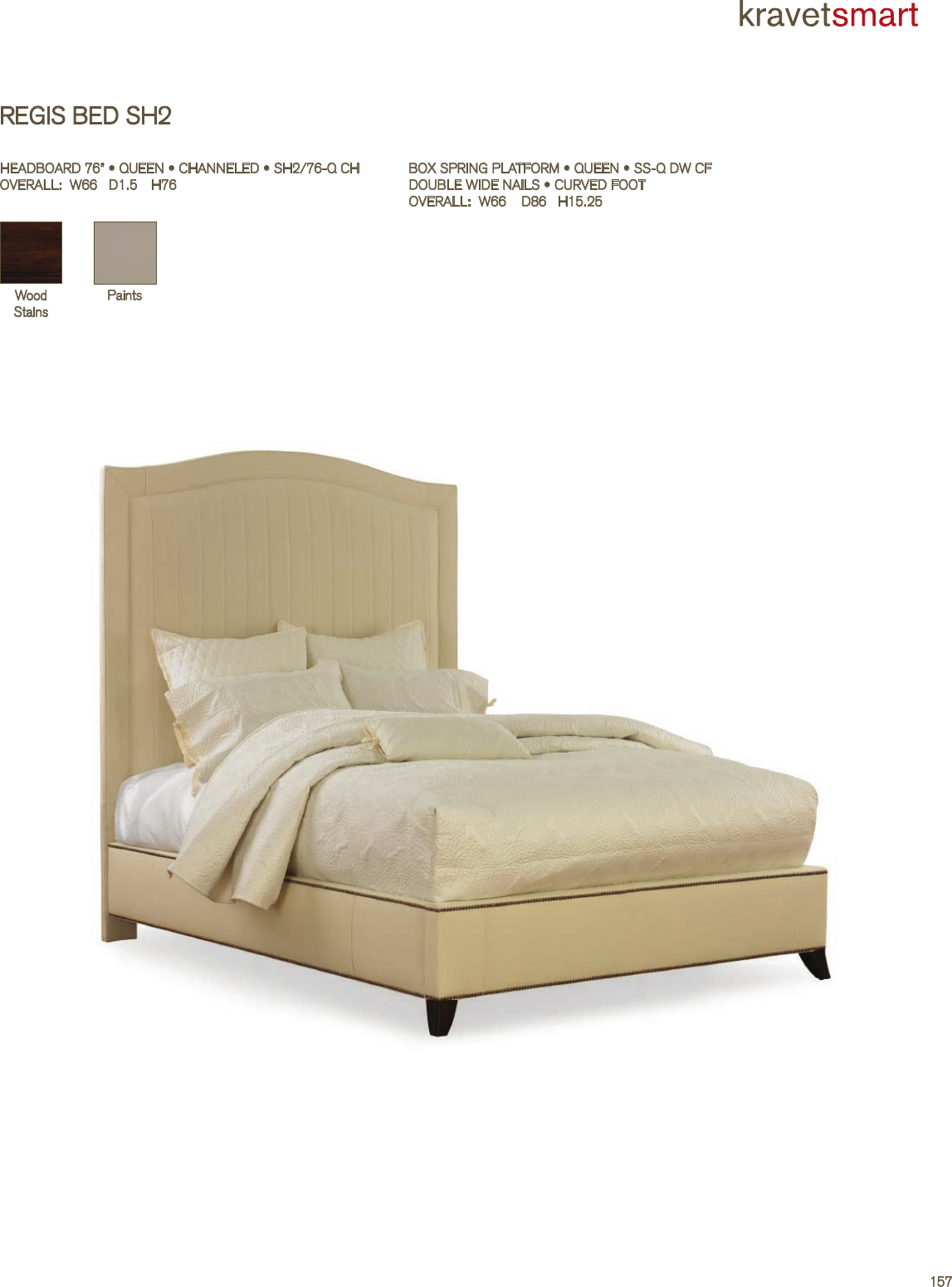 Kravet Regis Headboard With Box Spring Platform Tearsheet