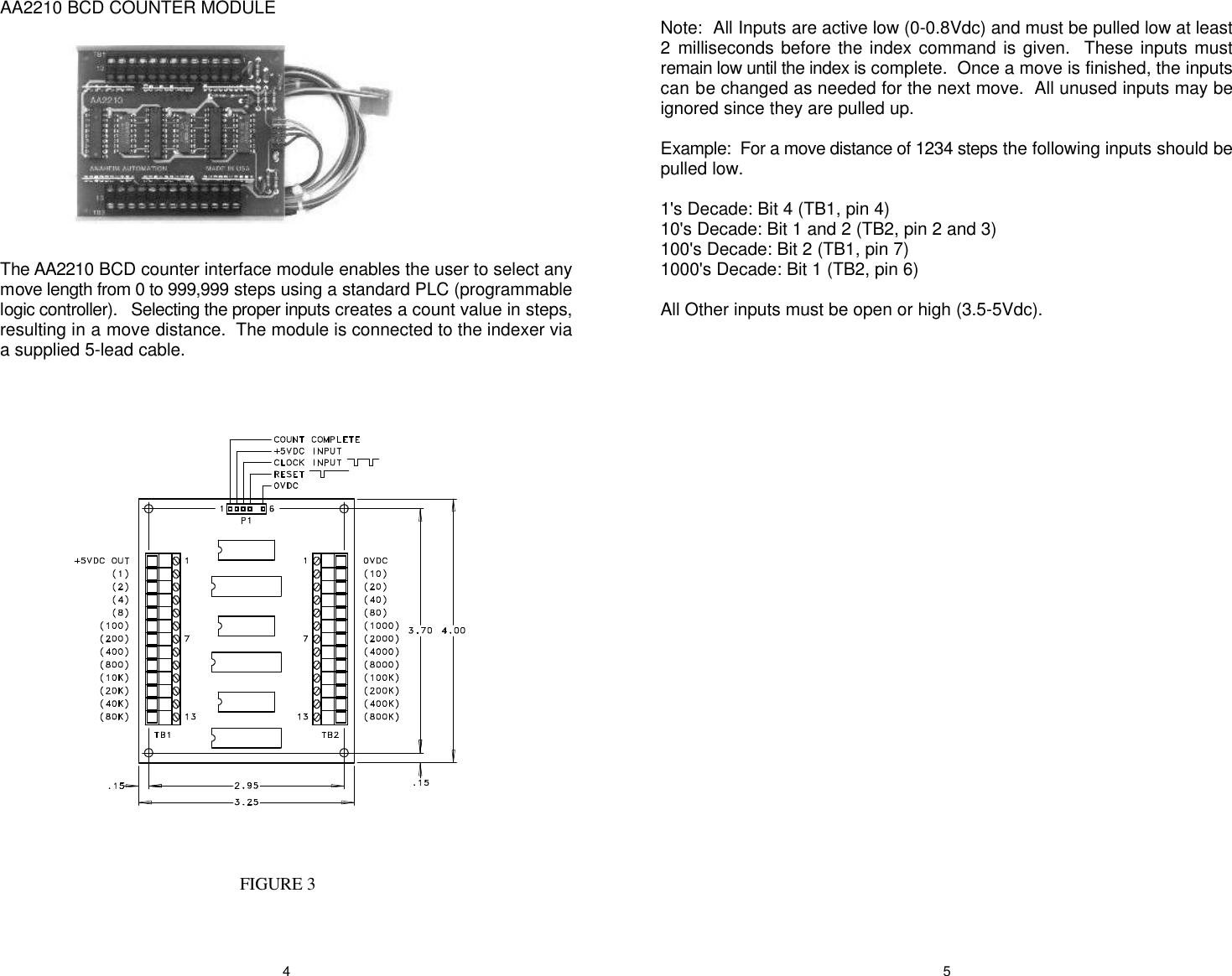 Page 3 of 6 - Count Input Module L010020 - AA1748, AA1760, AA2210, AA1754, AA2909 Users Guide