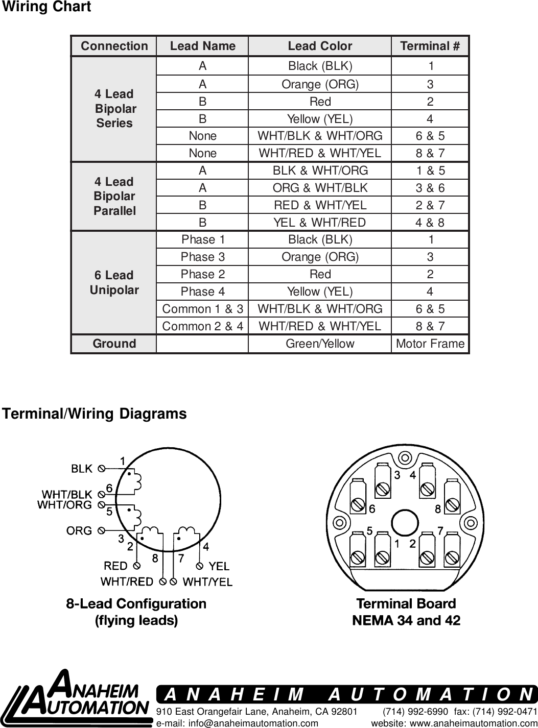 Page 4 of 4 - 34N, 34K, 42N, 42K Series Step Motors Spec Sheet L010045 - High Torque Motor