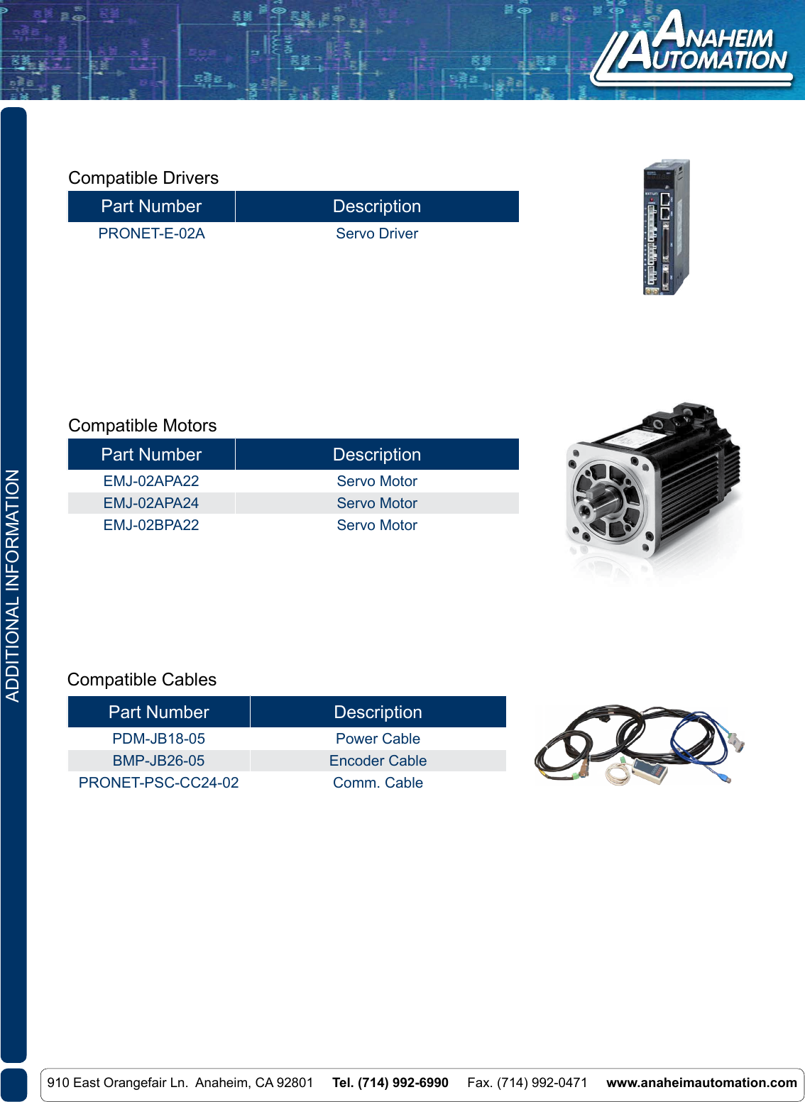 Page 7 of 7 - L010953 - PRO-E-02 Servo Systems Spec Sheet