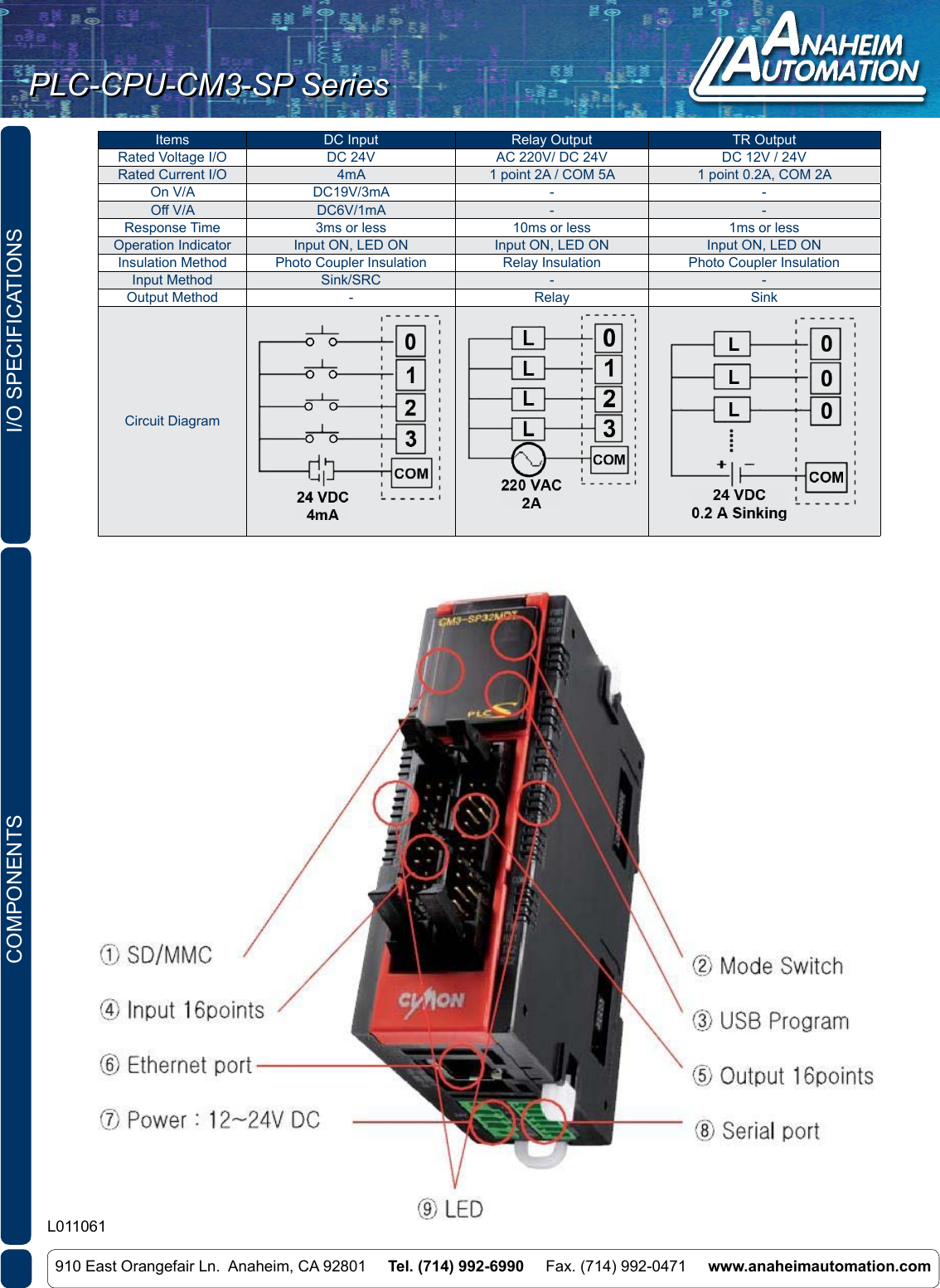 Page 3 of 7 - L011061 - PLC-CPU-CM3 Spec Sheet