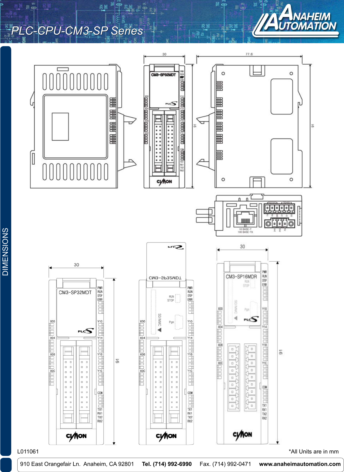 Page 7 of 7 - L011061 - PLC-CPU-CM3 Spec Sheet