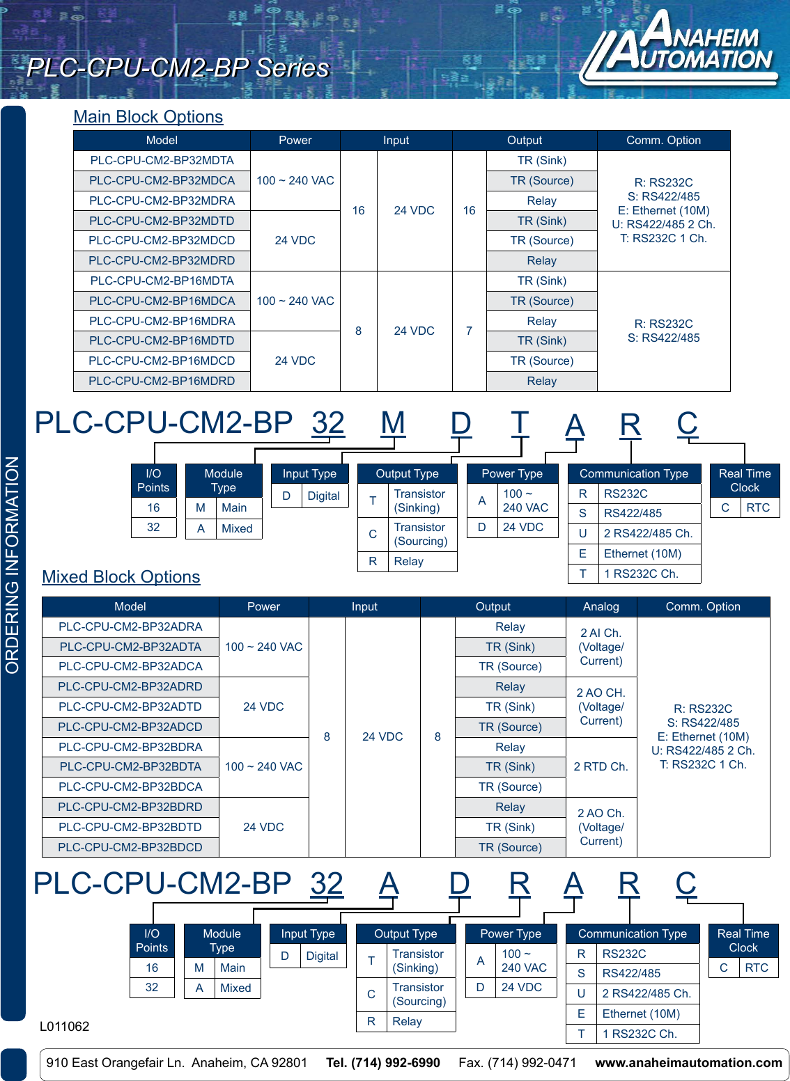Page 6 of 7 - L011062 - PLC-CPU-CM2 Spec Sheet