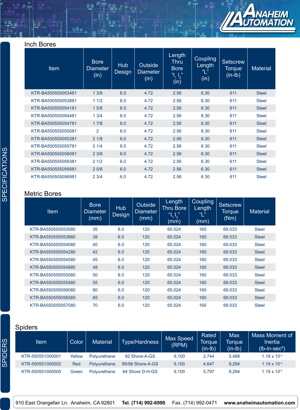 Page 2 of 3 - L011426 - CPL-KTR- 6.0 55 GS Series Spec Sheet