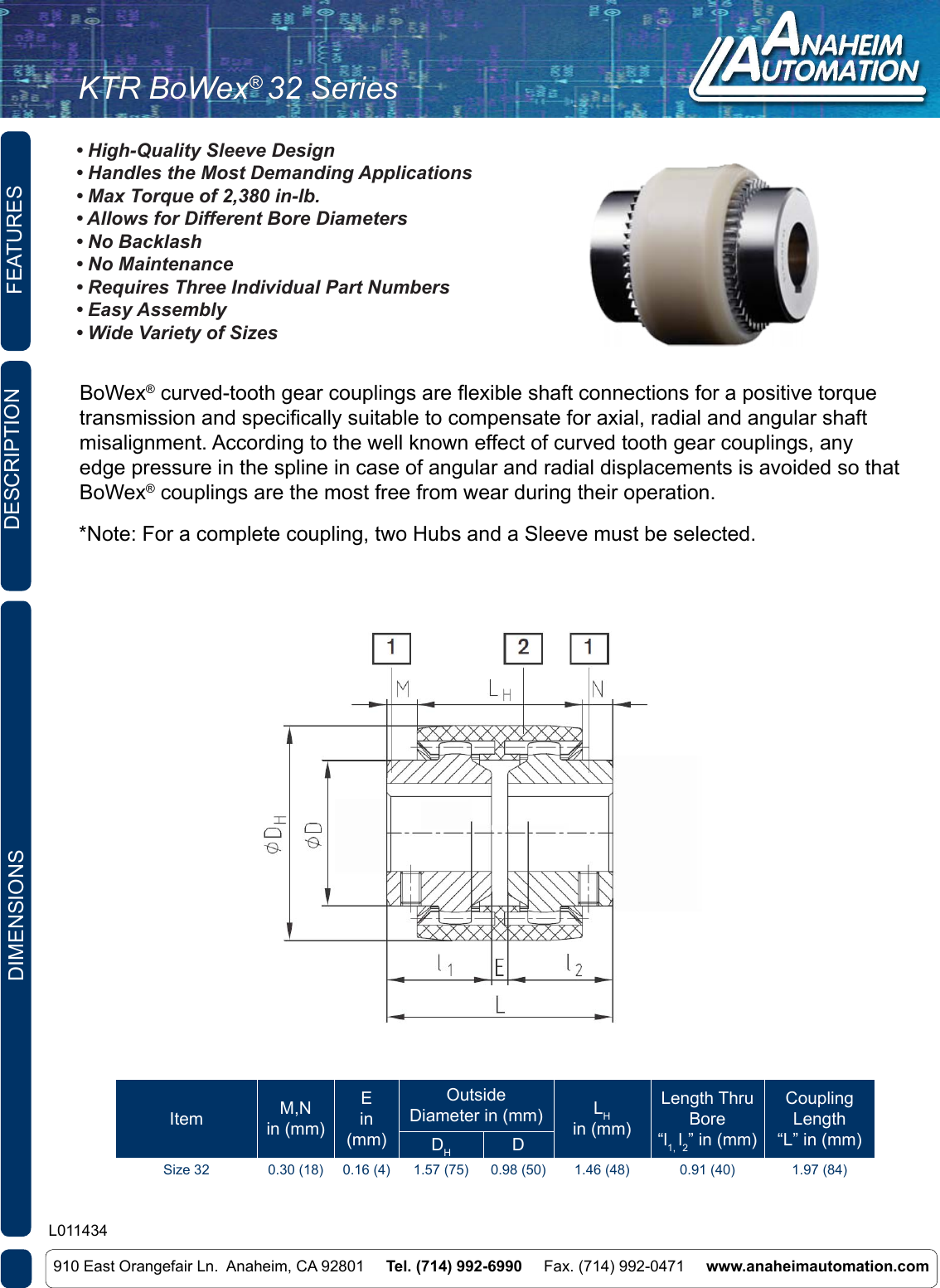 Page 1 of 3 - L011434 - CPL-KTR Bo Wex Standard 32 Series Spec Sheet