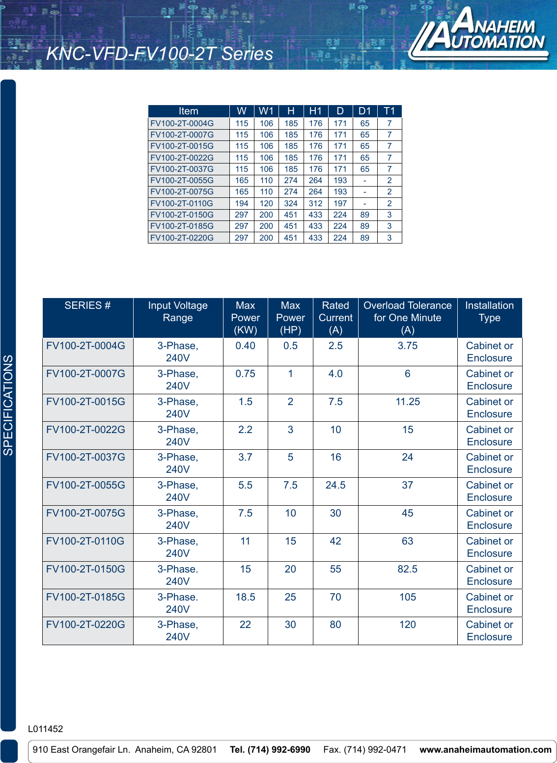 Page 2 of 4 - L011452 - KNC-VFD-FV100-2T- Series Kinco Spec Sheet