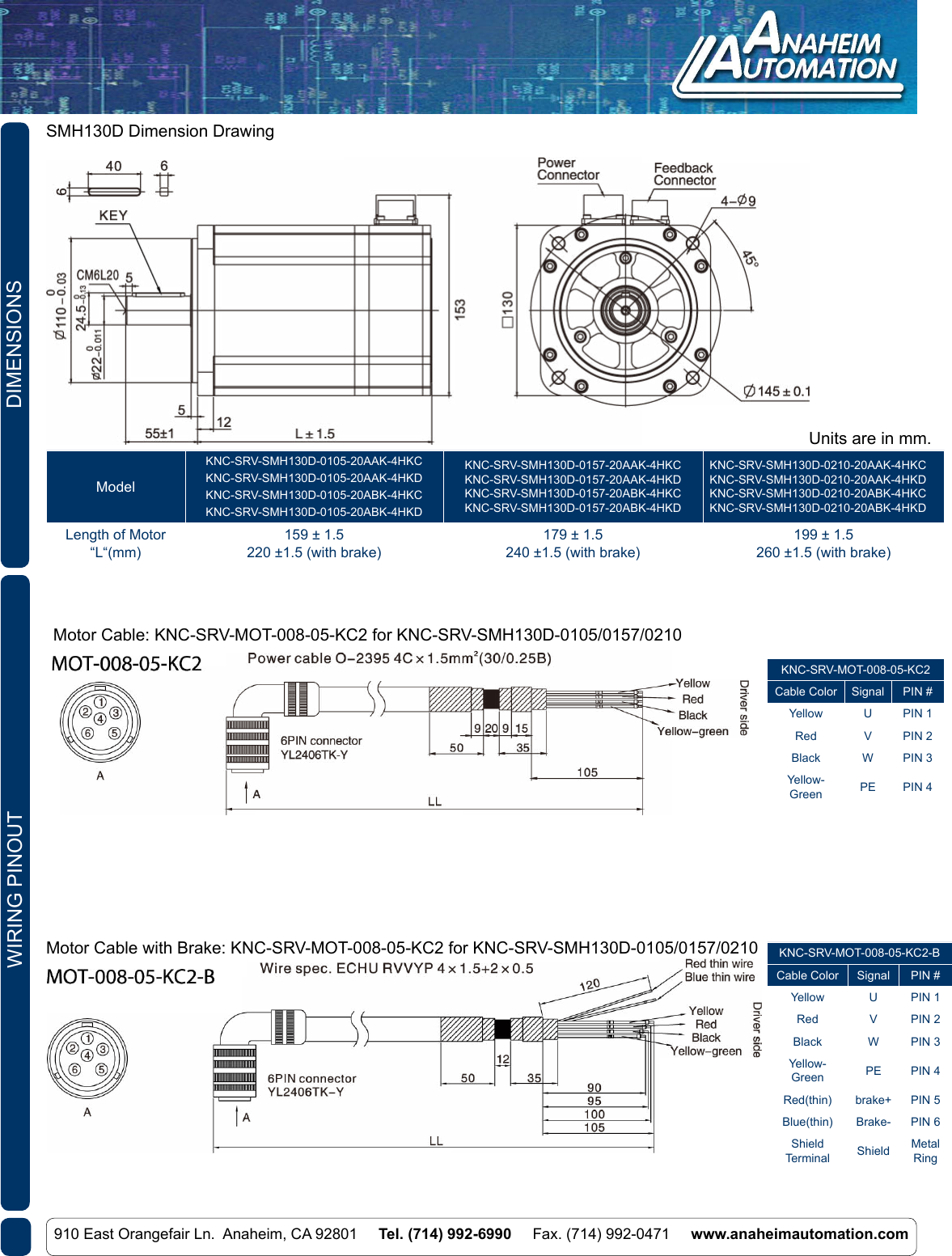 Page 2 of 3 - L011530 - SMH130D Servo Motor Spec Sheet