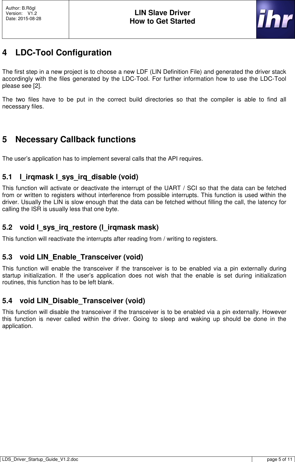 Page 5 of 11 - LDS_Driver_Startup_Guide_V1.2 LDS Driver Startup Guide V1.2