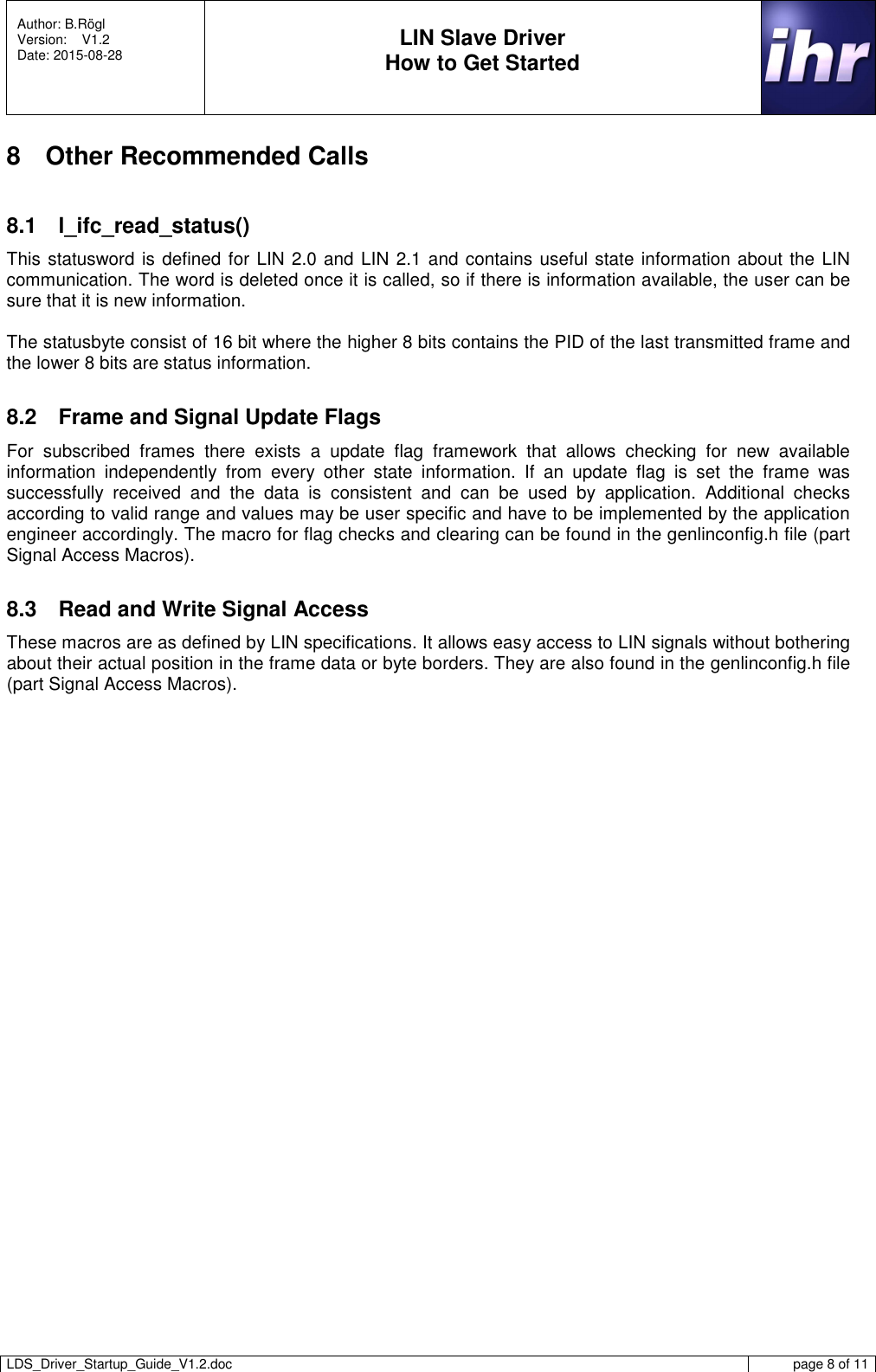 Page 8 of 11 - LDS_Driver_Startup_Guide_V1.2 LDS Driver Startup Guide V1.2