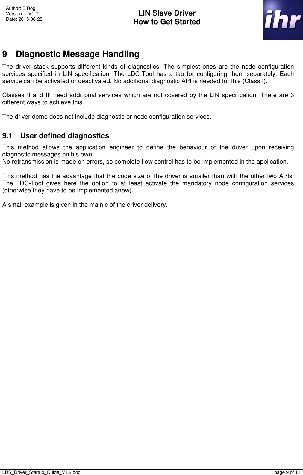 Page 9 of 11 - LDS_Driver_Startup_Guide_V1.2 LDS Driver Startup Guide V1.2